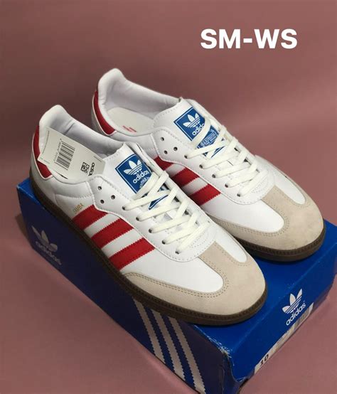 adidas samba red stripes.